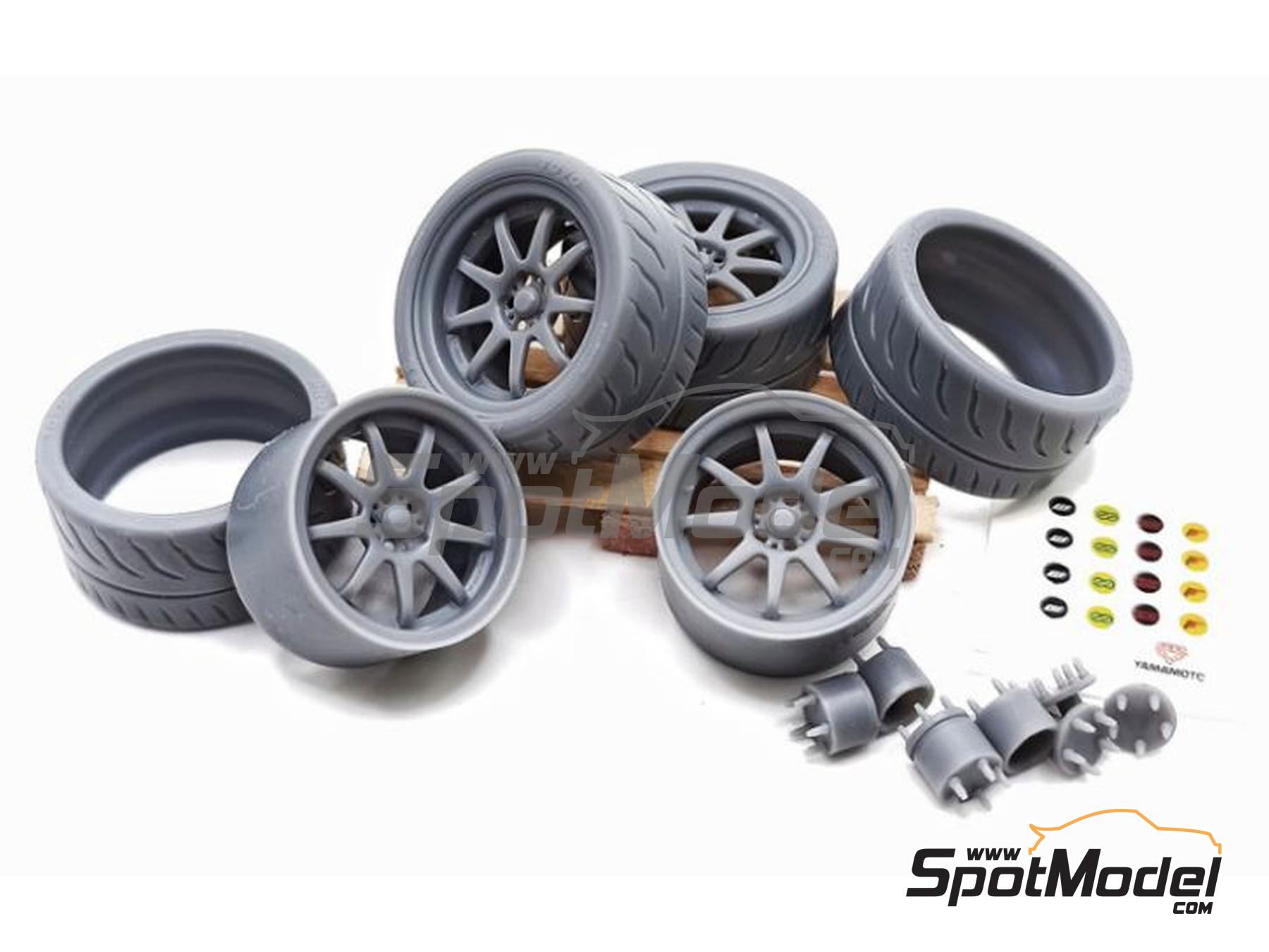 Yamamoto Model Parts YMPRIM17: Rims and tyres set 1/24 scale